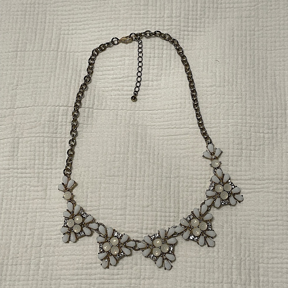White and Copper Chain Necklace